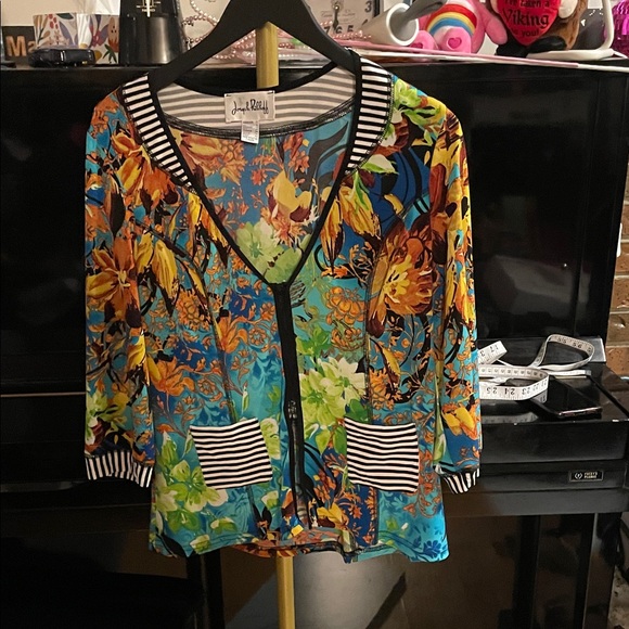 Joseph Ribkoff Multicolor Patchwork Jacket / Top - Picture 1 of 3